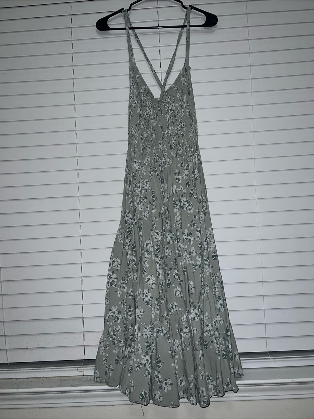Torrid Love Sick Floral Smocked Maxi Dress in Sage Green
